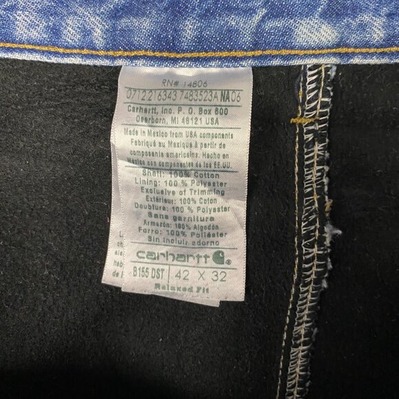 Carhartt B155 DST Relaxed Fit Fleece Lined Jeans Mens 42x32 Measures 41 x 31.5 - Picture 7 of 13